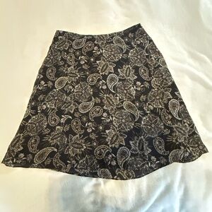 Vintage Geoffrey Beene Elegant Black Paisley Skirt